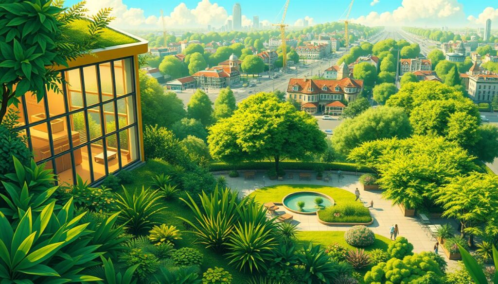 aplicações do verde em design e arquitetura