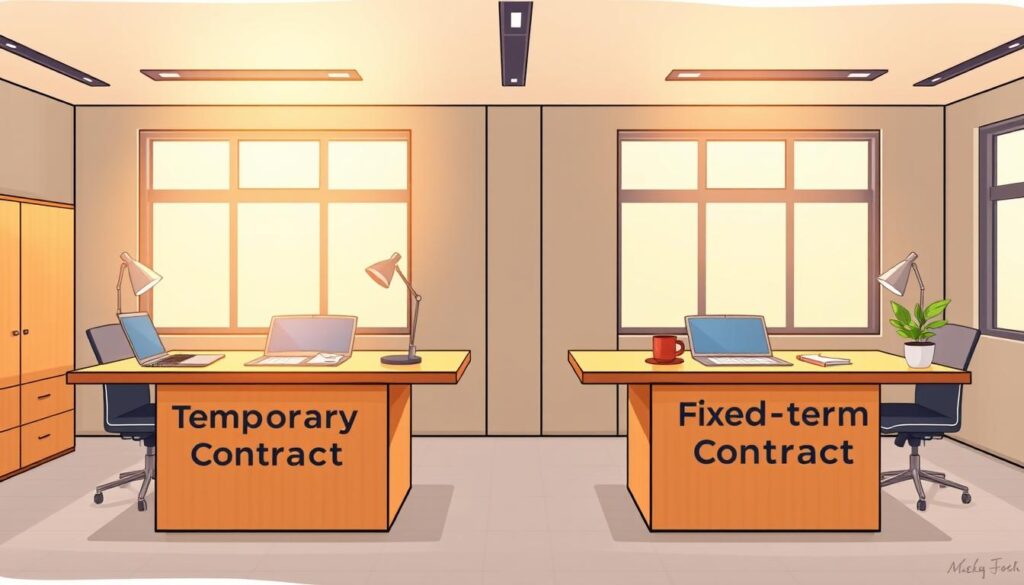diferenças contrato temporário prazo determinado