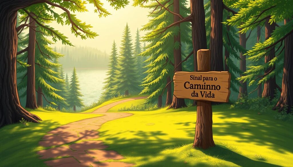 sinal para o caminho da vida